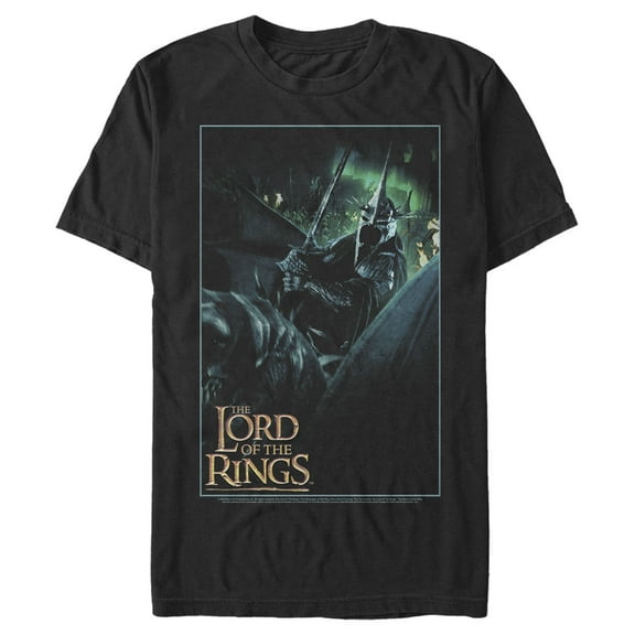 Men's The Lord of the Rings Fellowship of the Ring Witch-King of Angmar Movie Poster  Graphic Tee Black Small