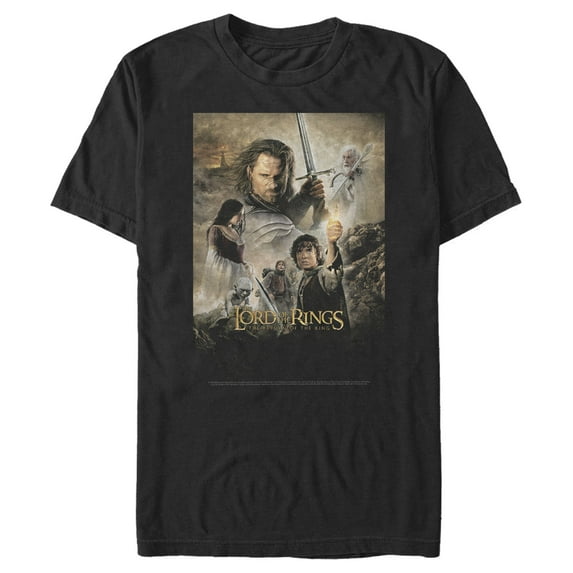 Men's The Lord of the Rings Return of the King Movie Poster Graphic Tee Black 3X Large