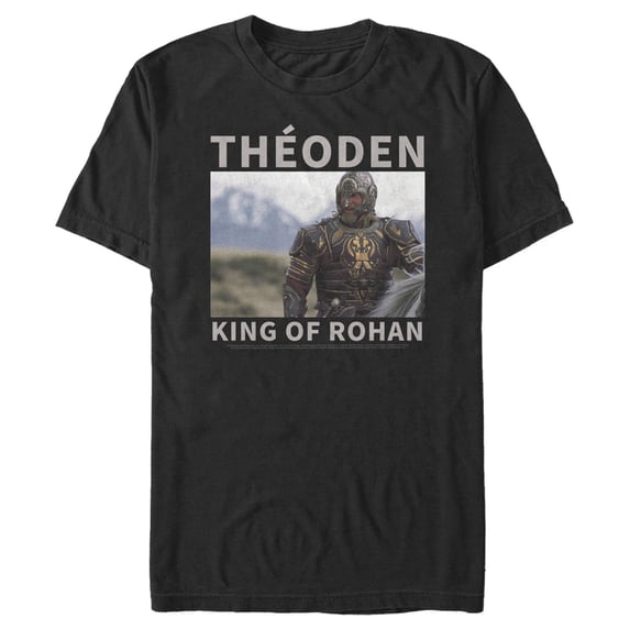 Men's The Lord of the Rings Return of the King Theoden King of Rohan Graphic Tee Black X Large