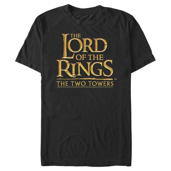 Men's The Lord of the Rings Two Towers Large Logo  Graphic Tee Black Medium