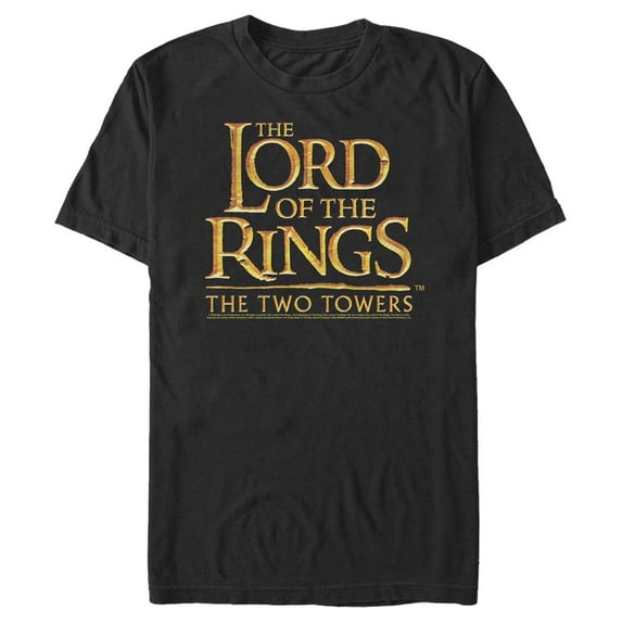 Men's The Lord of the Rings Two Towers Large Logo Graphic Tee Black X Large