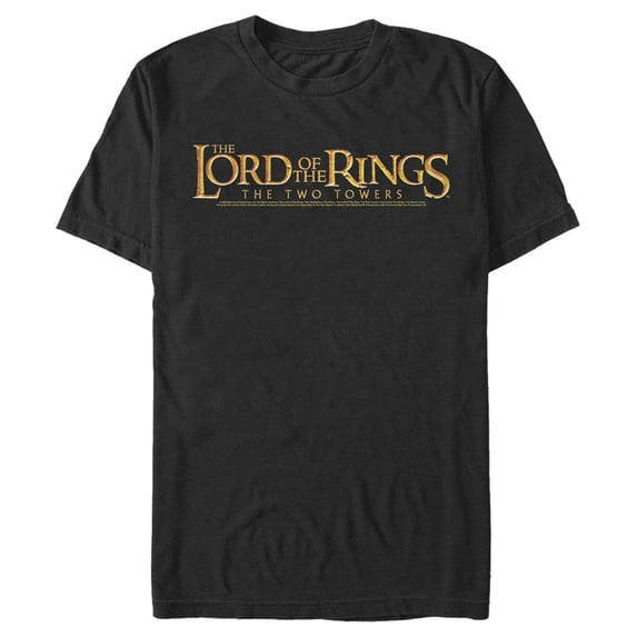 Men's The Lord of the Rings Two Towers Logo Graphic Tee Black Large