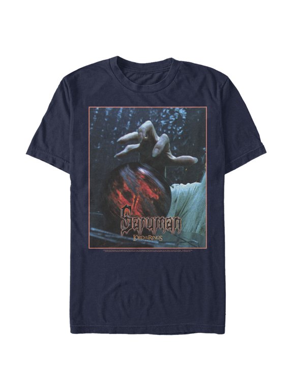 Men's The Lord of the Rings Two Towers Saruman Wicked Hand Graphic Tee Navy Blue 3X Large