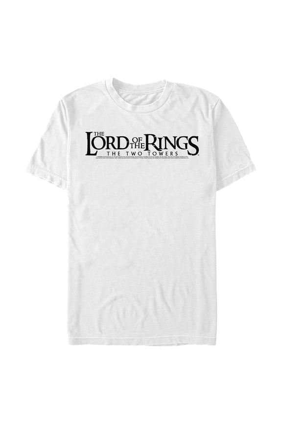 Men's The Lord of the Rings Two Towers Small Logo  Graphic Tee White Large