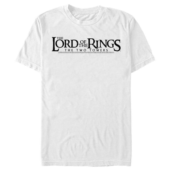 Men's The Lord of the Rings Two Towers Small Logo Graphic Tee White Medium