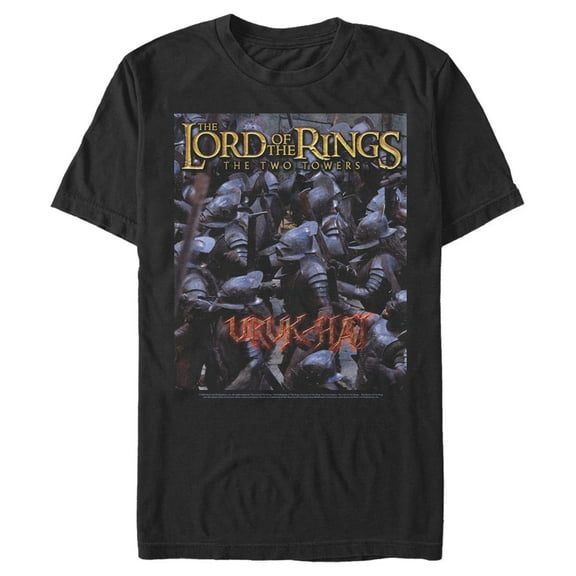 Men's The Lord of the Rings Two Towers Uruk Hai  Graphic Tee Black Large