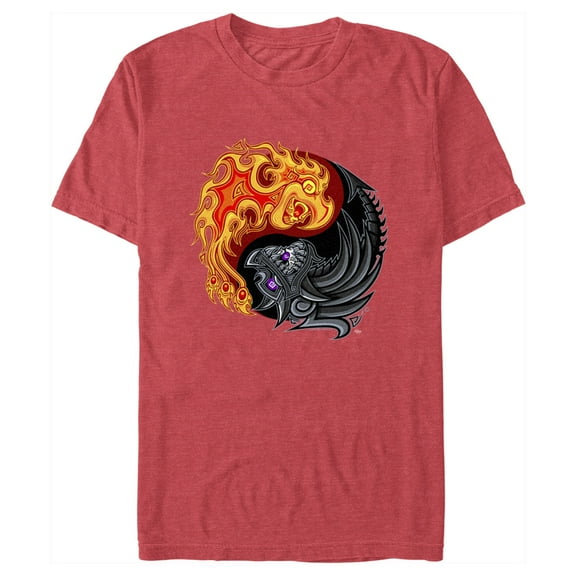 Men's The Lucha Brothers Dragons Logo Graphic Tee Red Heather Large