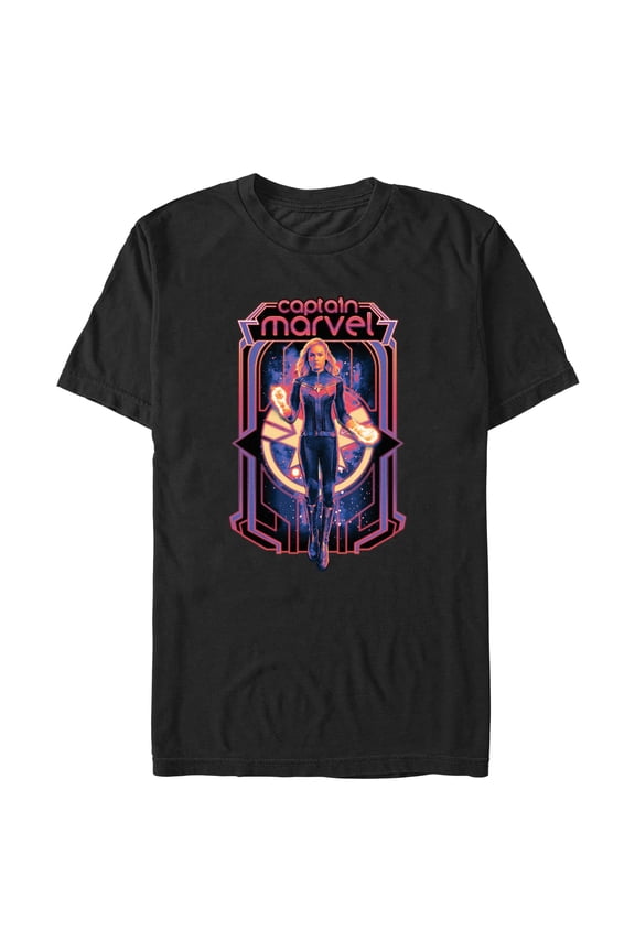Men's The Marvels Captain Marvel Portrait Graphic Tee Black Medium