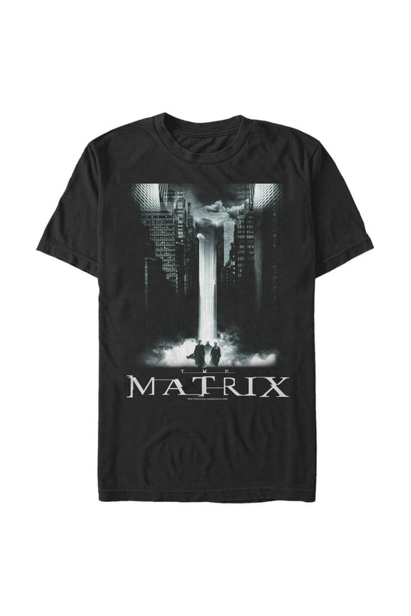 Men's The Matrix Cityscape Poster Graphic Tee Black 2X Large