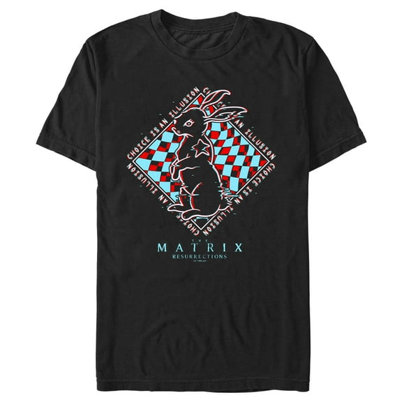 Men's The Matrix Resurrections Glitch Rabbit  Graphic Tee Black Small
