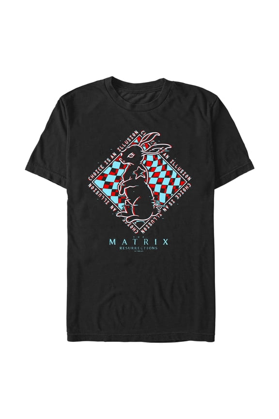 Men's The Matrix Resurrections Glitch Rabbit  Graphic Tee Black X Large