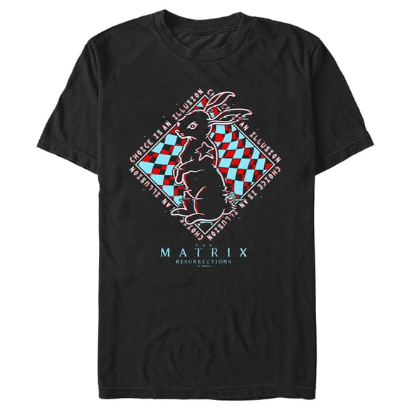Men's The Matrix Resurrections Glitch Rabbit Graphic Tee Black X Large