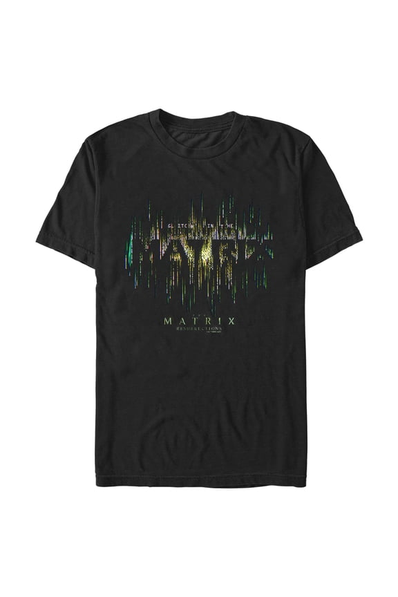 Men's The Matrix Resurrections Glitch in the Matrix Graphic Tee Black Large