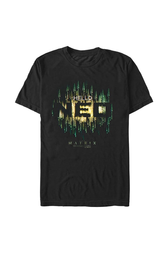 Men's The Matrix Resurrections Hello Neo Graphic Tee Black X Large