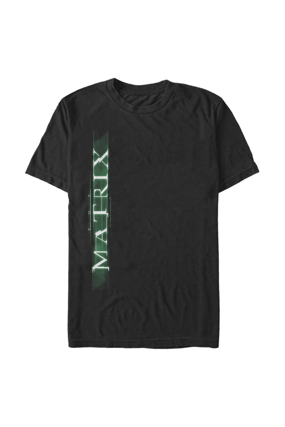Men's The Matrix Vertical Logo  Graphic Tee Black Large