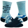 thumbnail image 1 of Men's The Mountains Are Calling and I Must Go Socks Funny Outdoor Camping Adventure Hiking Footwear, 1 of 8