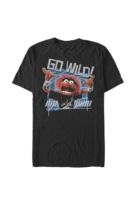 Men's The Muppets Animal Go Wild Graphic Tee Black 3X Large