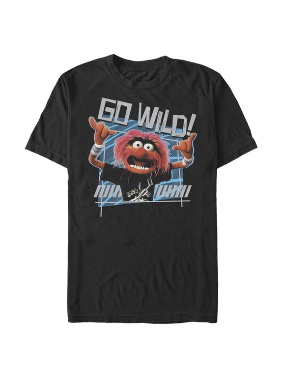 Men's The Muppets Animal Go Wild Graphic Tee Black X Large