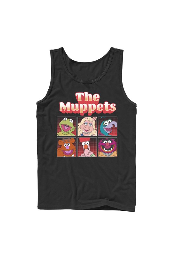Men's The Muppets Boxed Characters  Tank Top Black X Large