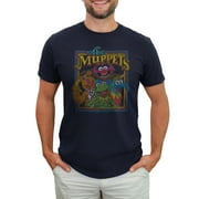 Mens The Muppets Distressed Retro Character Frame Graphic Tee Navy Blue X Large