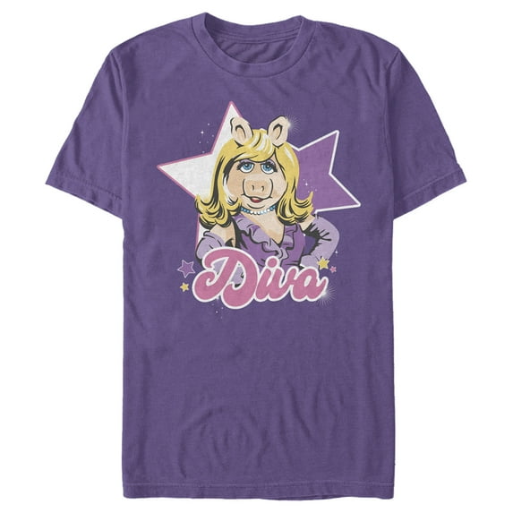 Men's The Muppets Diva Piggy Graphic Tee Purple Small