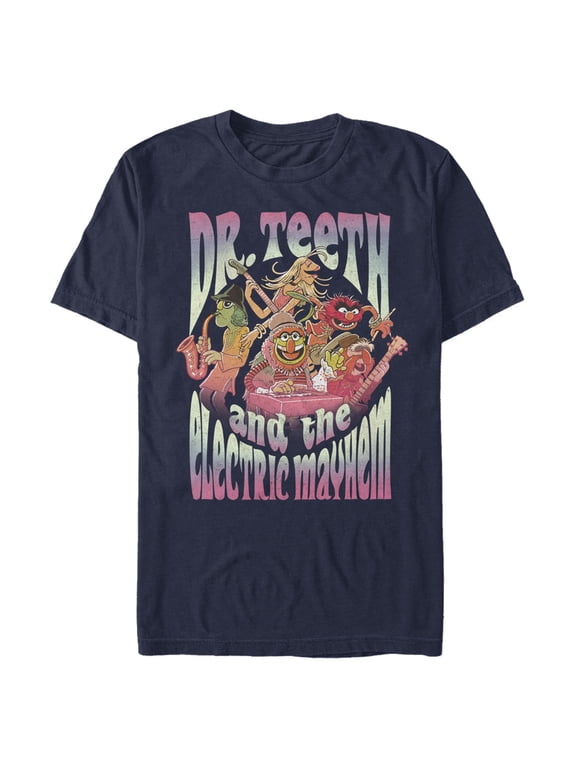 Men's The Muppets Dr. Teeth and The Electric Mayhem Graphic Tee Navy Blue X Large