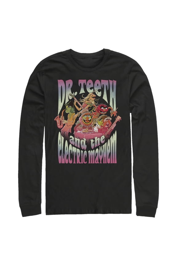 Men's The Muppets Electric Mayhem  Long Sleeve Shirt Black X Large