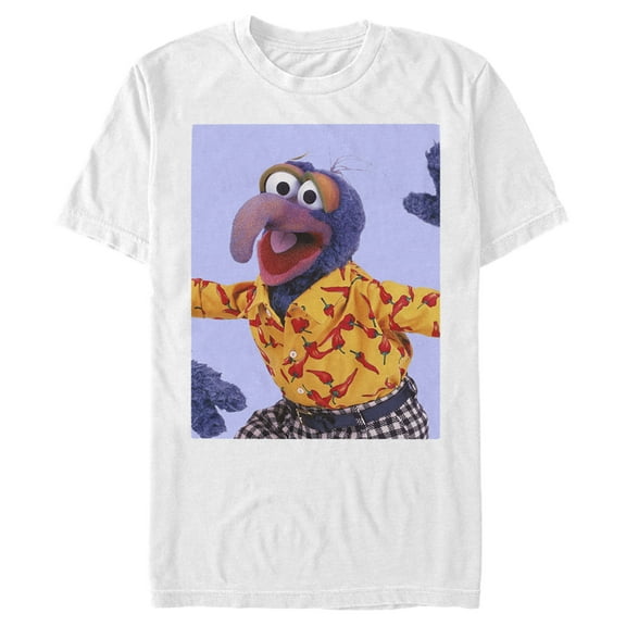 Men's The Muppets Gonzo Chili Peppers  Graphic Tee White 3X Big Tall