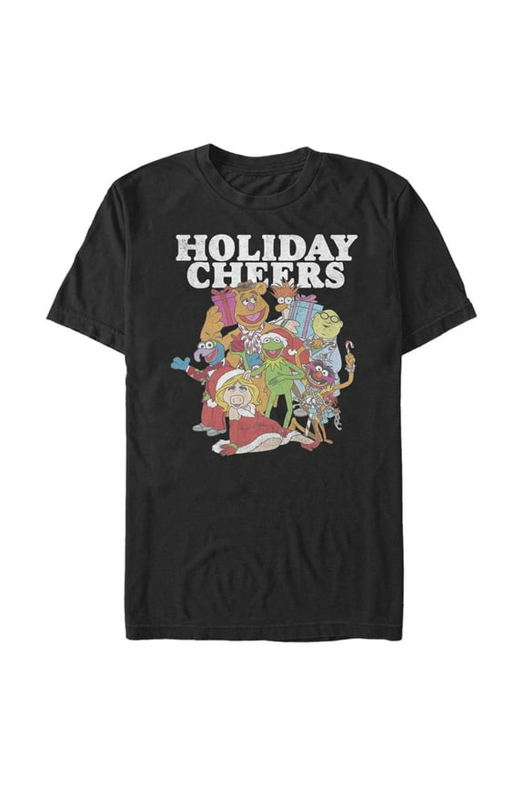 Men's The Muppets Holiday Cheers  Graphic Tee Black Large