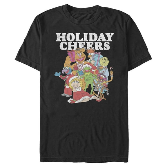 Men's The Muppets Holiday Cheers  Graphic Tee Black Medium