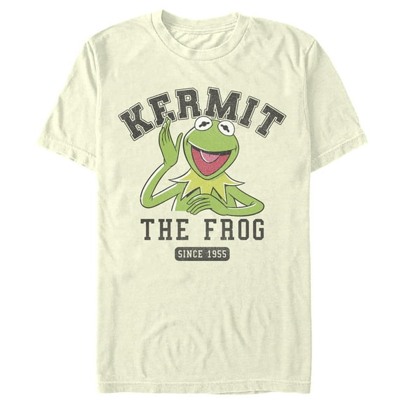 Men's The Muppets Kermit 1955 Collegiate Graphic Tee Beige Small