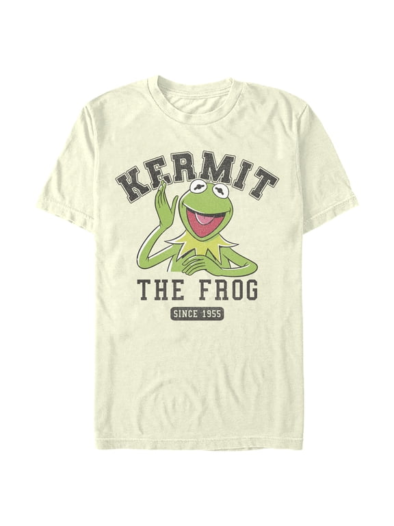 Men's The Muppets Kermit 1955 Collegiate Graphic Tee Beige Small