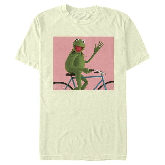 Men's The Muppets Kermit Bike Wave Graphic Tee Beige Large