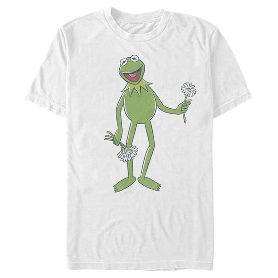 Men's The Muppets Kermit Flower Bouquet Graphic Tee White 4X Large