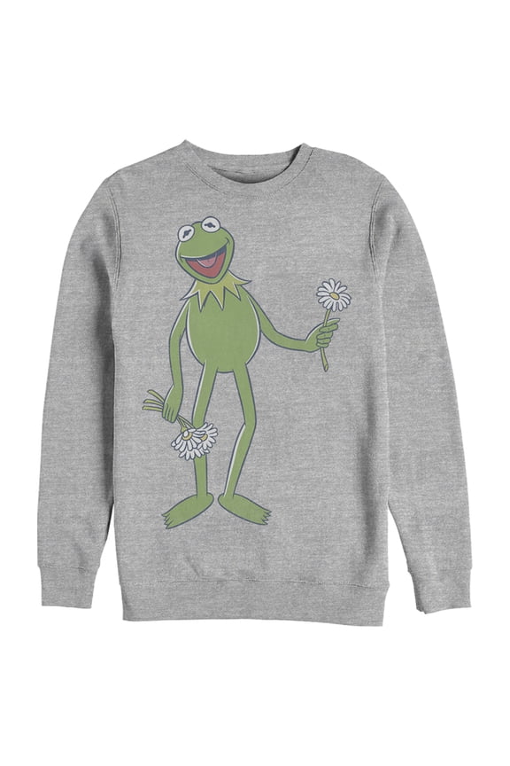 Men's The Muppets Kermit Flower Bouquet Sweatshirt Athletic Heather Medium