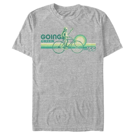 Men's The Muppets Kermit Going Green  Graphic Tee Athletic Heather Large