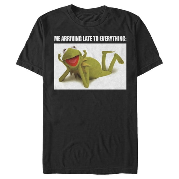 Men's The Muppets Kermit Meme Graphic Tee Black X Large