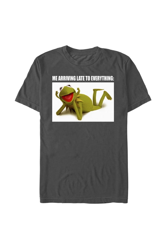 Men's The Muppets Kermit Meme Graphic Tee Charcoal 2X Large