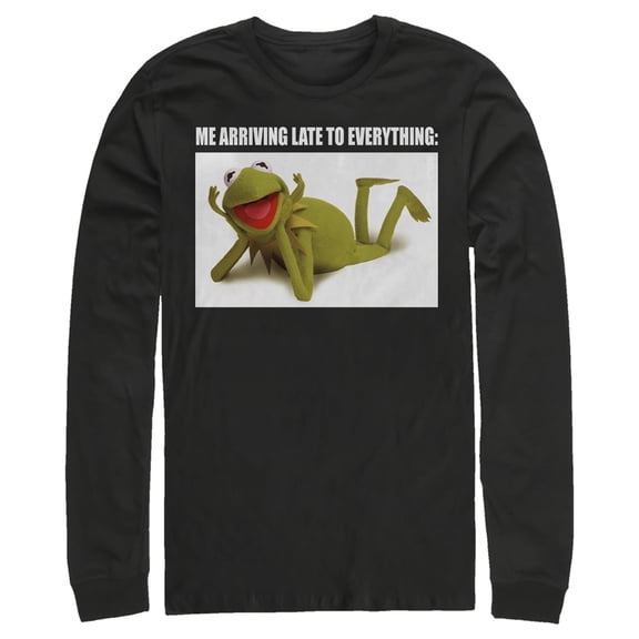Men's The Muppets Kermit Meme Long Sleeve Shirt Black X Large