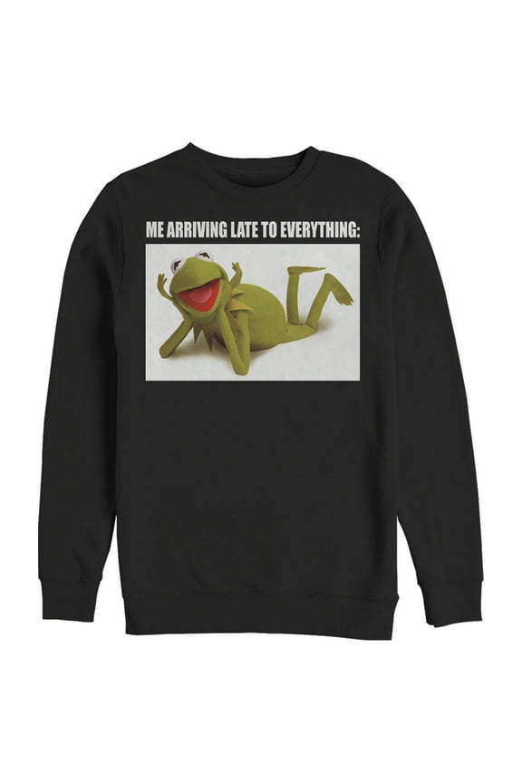 Men's The Muppets Kermit Meme Sweatshirt Black Large