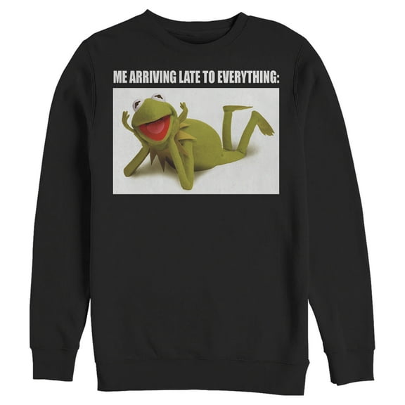 Men's The Muppets Kermit Meme  Sweatshirt Black Medium
