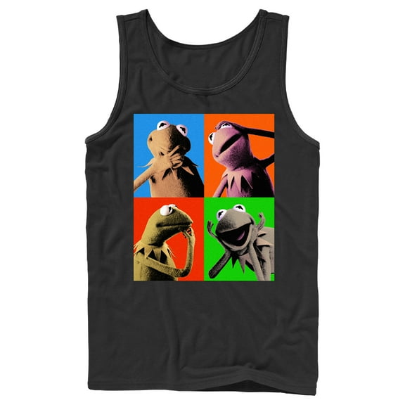 Men's The Muppets Kermit Pop Art  Tank Top Black X Large