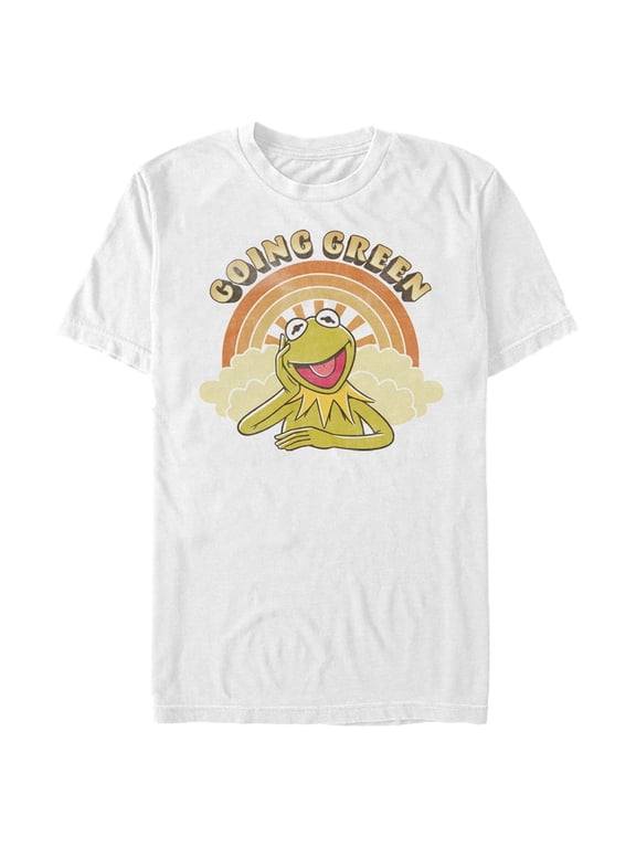 Men's The Muppets Kermit Retro Green Graphic Tee White Large