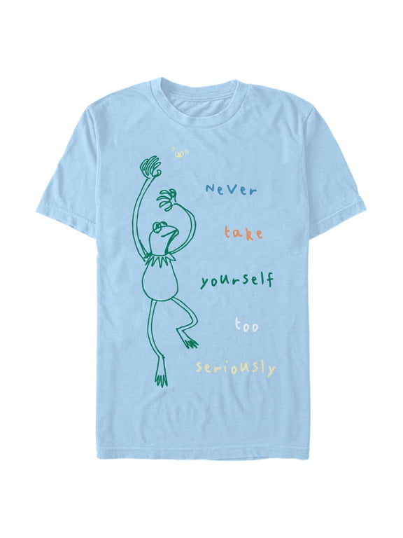 Men's The Muppets Kermit Serious Dance Graphic Tee Light Blue Medium