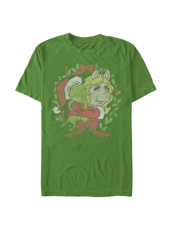 Men's The Muppets Kermy and Piggy Graphic Tee Kelly Green Small