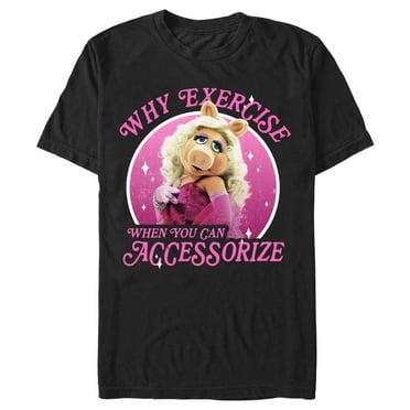 Men's The Muppets Miss Piggy Accessorize  Graphic Tee Black Medium