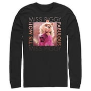 Men's The Muppets Miss Piggy Fabulous Long Sleeve Shirt Black Large