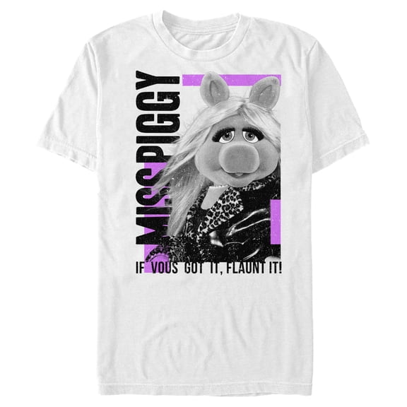 Men's The Muppets Miss Piggy Flaunt It Graphic Tee White 3X Large