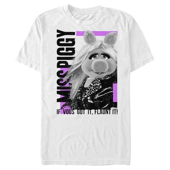 Men's The Muppets Miss Piggy Flaunt It  Graphic Tee White Large