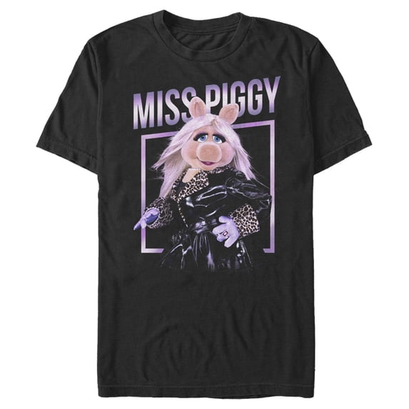 Men's The Muppets Miss Piggy Glamourous Graphic Tee Black 2X Large